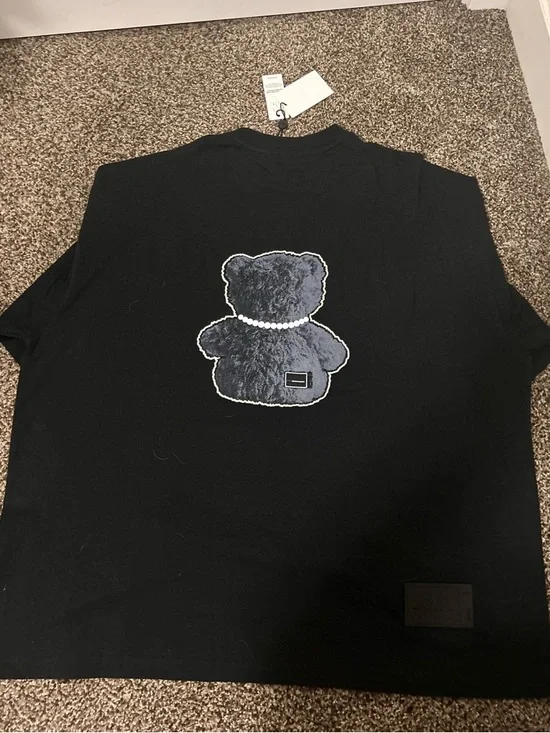 WE11done Long-Sleeve Tee with Teddy Graphic - Picture 2 of 4